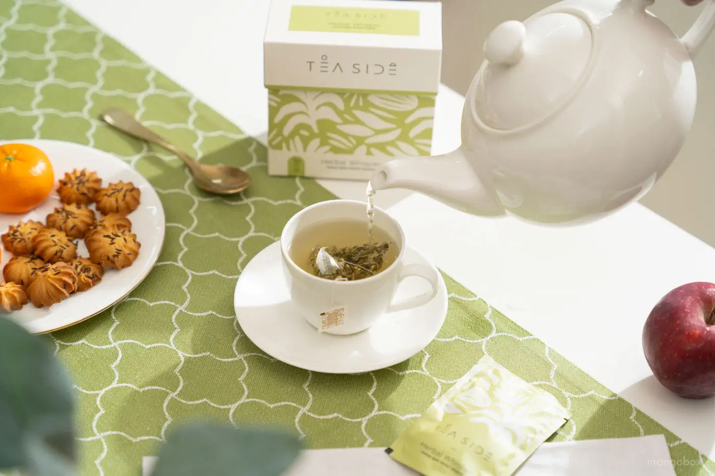 tea packet food photography