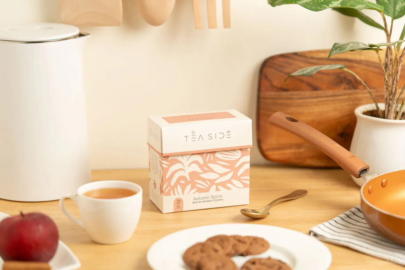 tea packet food photography
